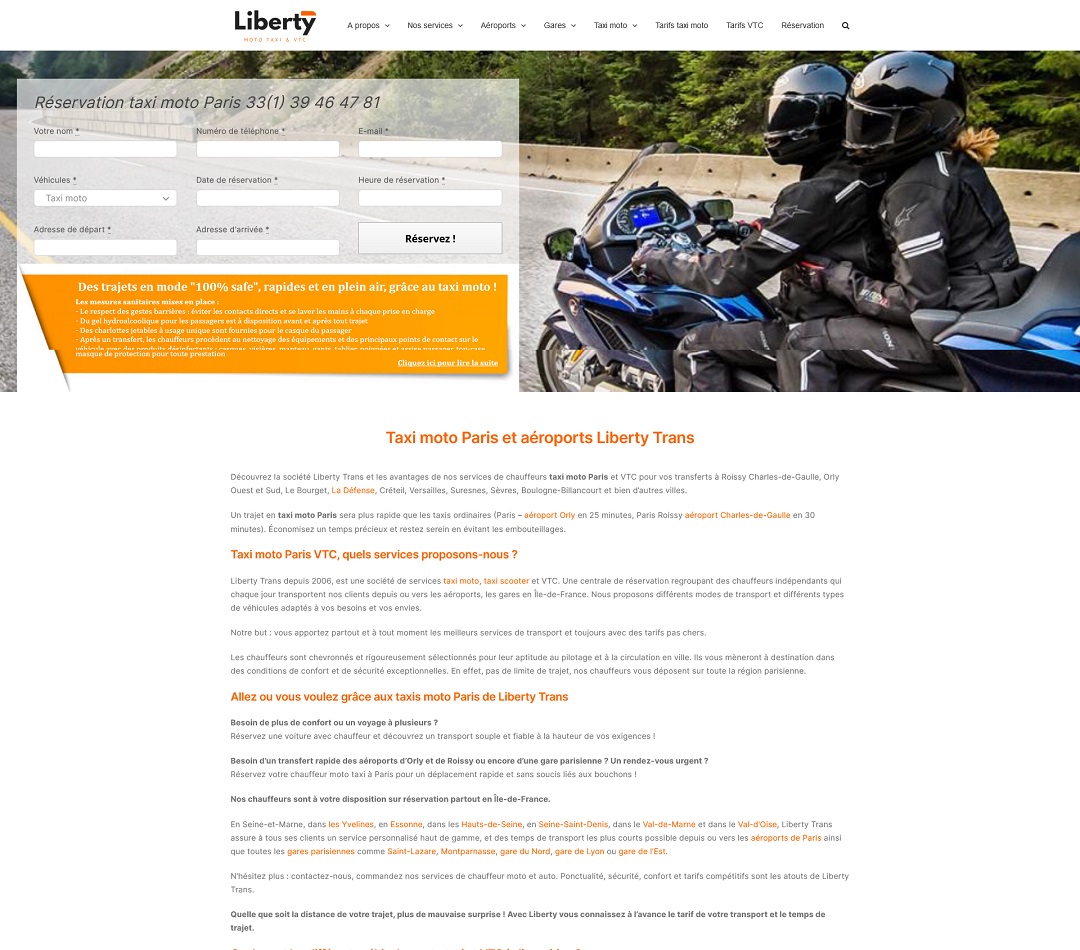 Taxi moto Paris Liberty Trans
